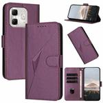 For Infinix Hot 50i / Smart 9 Triangle Pattern Buckle Clasp Leather Phone Case(Dark Purple)