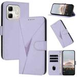 For Infinix Hot 50i / Smart 9 Triangle Pattern Buckle Clasp Leather Phone Case(Light Purple)