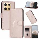 For Infinix Note 30 Pro Triangle Pattern Buckle Clasp Leather Phone Case(Rose Gold)