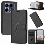 For Infinix Note 40 4G Triangle Pattern Buckle Clasp Leather Phone Case(Black)