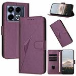 For Infinix Note 40 5G Triangle Pattern Buckle Clasp Leather Phone Case(Dark Purple)