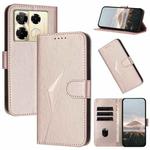 For Infinix Note 40 Pro 4G / 5G Triangle Pattern Buckle Clasp Leather Phone Case(Rose Gold)