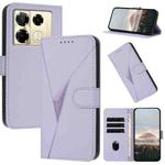 For Infinix Note 40 Pro 4G / 5G Triangle Pattern Buckle Clasp Leather Phone Case(Light Purple)