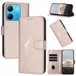 For Infinix Smart 7 Triangle Pattern Buckle Clasp Leather Phone Case(Rose Gold)