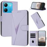 For Infinix Smart 7 Triangle Pattern Buckle Clasp Leather Phone Case(Light Purple)