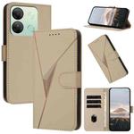 For Infinix Smart 7 HD Triangle Pattern Buckle Clasp Leather Phone Case(Gold)