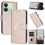 For Infinix Smart 7 HD Triangle Pattern Buckle Clasp Leather Phone Case(Rose Gold)