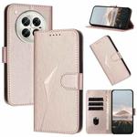 For Infinix Zero 40 4G / 5G Triangle Pattern Buckle Clasp Leather Phone Case(Rose Gold)