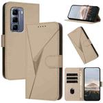 For Infinix Hot 50 Pro+ 4G Triangle Pattern Buckle Clasp Leather Phone Case(Gold)