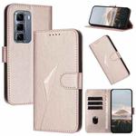 For Infinix Hot 50 Pro+ 4G Triangle Pattern Buckle Clasp Leather Phone Case(Rose Gold)