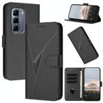 For Infinix Hot 50 Pro 4G Triangle Pattern Buckle Clasp Leather Phone Case(Black)