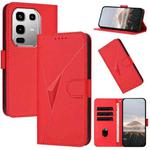 For Infinix Note 50 4G / Note 50 Pro 4G Triangle Pattern Buckle Clasp Leather Phone Case(Red)