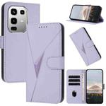 For Infinix Note 50 4G / Note 50 Pro 4G Triangle Pattern Buckle Clasp Leather Phone Case(Light Purple)