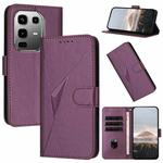 For Infinix Note 50 Pro+ Triangle Pattern Buckle Clasp Leather Phone Case(Dark Purple)