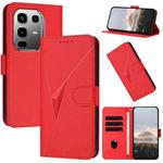 For Infinix Note 50 Pro+ Triangle Pattern Buckle Clasp Leather Phone Case(Red)