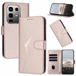 For Infinix Note 50 Pro+ Triangle Pattern Buckle Clasp Leather Phone Case(Rose Gold)