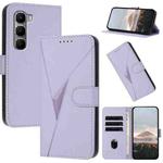 For Infinix Hot 60 4G / Hot 60i 4G Triangle Pattern Buckle Clasp Leather Phone Case(Light Purple)