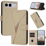 For Infinix Smart 10 Plus 4G Triangle Pattern Buckle Clasp Leather Phone Case(Gold)
