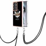 For Samsung Galaxy S25 Ultra 5G Electroplating Dual-side IMD Phone Case with Lanyard(Natural Growth)