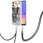 For Samsung Galaxy A06 4G Electroplating Dual-side IMD Phone Case with Lanyard(Totem Elephant)