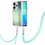 For Redmi 13 4G Electroplating Dual-side IMD Phone Case with Lanyard(Smile)