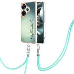 For Xiaomi Poco F6 5G Electroplating Dual-side IMD Phone Case with Lanyard(Smile)