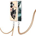 For Xiaomi Poco F6 5G Electroplating Dual-side IMD Phone Case with Lanyard(Lucky Dog)