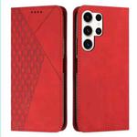 For Samsung Galaxy S25 Ultra 5G Diamond Splicing Skin Feel Magnetic Leather Phone Case(Red)