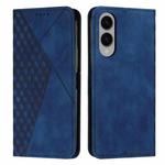 For Samsung Galaxy S25 Edge 5G Diamond Splicing Skin Feel Magnetic Leather Phone Case(Blue)