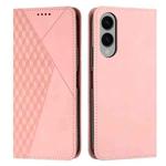 For Samsung Galaxy S25 Edge 5G Diamond Splicing Skin Feel Magnetic Leather Phone Case(Rose Gold)