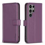 For Samsung Galaxy S25 Ultra 5G Magnetic Buckle Leather Phone Case(Purple)