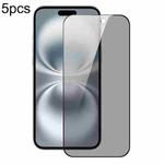 For iPhone 16 5pcs DUX DUCIS 0.33mm 9H High Aluminum Anti-spy HD Tempered Glass Film