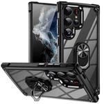 For Samsung Galaxy S25 Ultra 5G TPU + PC Lens Protection Phone Case with Ring Holder(Black)