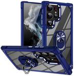 For Samsung Galaxy S25 Ultra 5G TPU + PC Lens Protection Phone Case with Ring Holder(Blue)