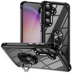 For Samsung Galaxy S24 FE 5G TPU + PC Lens Protection Phone Case with Ring Holder(Black)