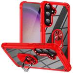 For Samsung Galaxy S24 FE 5G TPU + PC Lens Protection Phone Case with Ring Holder(Red)