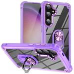 For Samsung Galaxy S24 FE 5G TPU + PC Lens Protection Phone Case with Ring Holder(Purple)