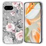 For Google Pixel 9a Colorful Painting Pattern TPU Phone Case(Flowers On Grey)