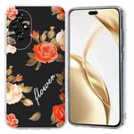 For Honor 200 Pro Colorful Painting Pattern TPU Phone Case(Flowers On Black)