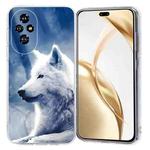 For Honor 200 Pro Colorful Painting Pattern TPU Phone Case(White Wolf)