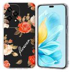 For Honor 200 Lite Global Colorful Painting Pattern TPU Phone Case(Flowers On Black)