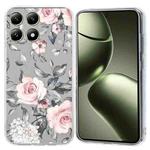 For Xiaomi 14T Colorful Painting Pattern TPU Phone Case(Flowers On Grey)