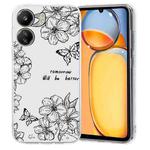 For Redmi 13C 4G Colorful Painting Pattern TPU Phone Case(Butterfly Flower)