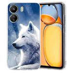 For Redmi 13C 4G Colorful Painting Pattern TPU Phone Case(White Wolf)