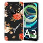 For Redmi A3 Colorful Painting Pattern TPU Phone Case(Flowers On Black)