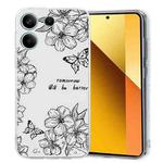 For Redmi Note 13 5G Colorful Painting Pattern TPU Phone Case(Butterfly Flower)