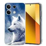 For Redmi Note 13 5G Colorful Painting Pattern TPU Phone Case(White Wolf)