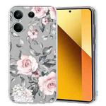 For Redmi Note 13 5G Colorful Painting Pattern TPU Phone Case(Flowers On Grey)