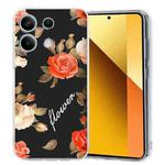 For Redmi Note 13 Pro 4G Colorful Painting Pattern TPU Phone Case(Flowers On Black)