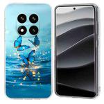 For Redmi Note 14 Pro 5G Colorful Painting Pattern TPU Phone Case(Blue Butterflies)
